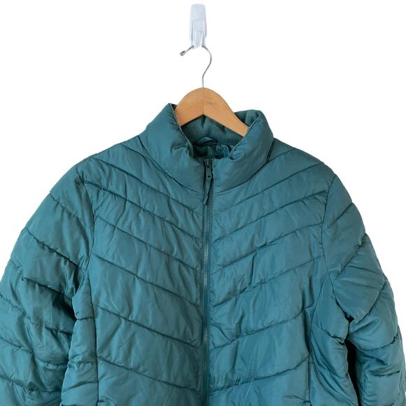 NWT GAP Womens Full ZIp Puffer Quilted Coat Jacket Teal Size XL Gorpcore Outdoor - Picture 3 of 7